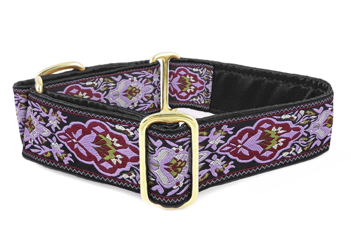 1.5 Inch Wide Lavender, Burgundy Salzburg Martingale Dog Collar
