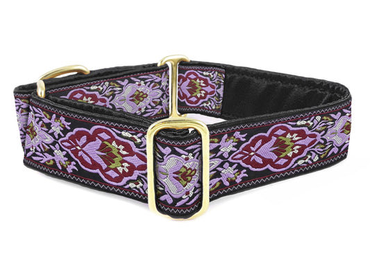1.5 Inch Wide Lavender, Burgundy Salzburg Martingale Dog Collar