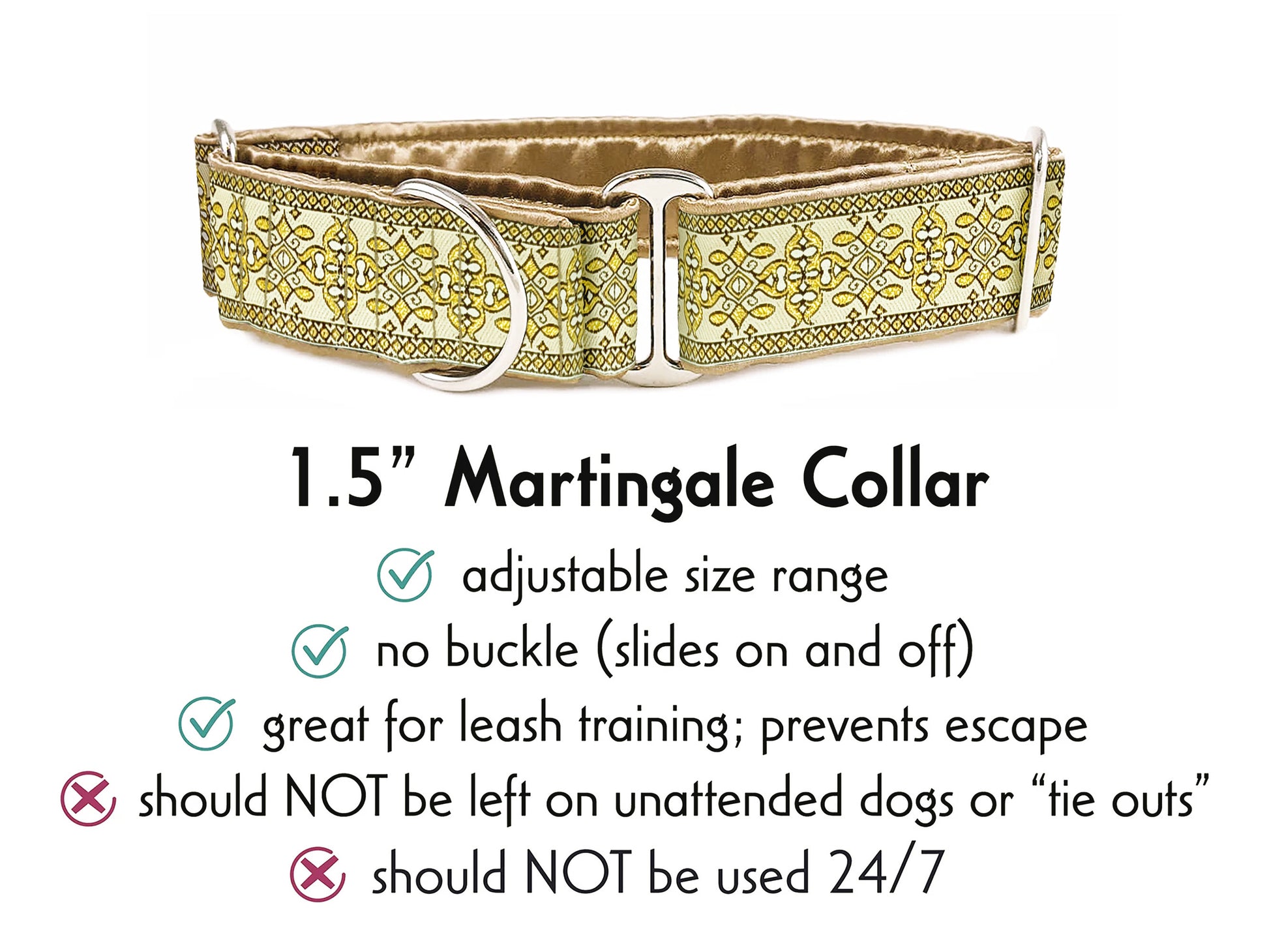 Image of Gold/Creme Cashel Martingale Dog Collar by The Hound Haberdashery