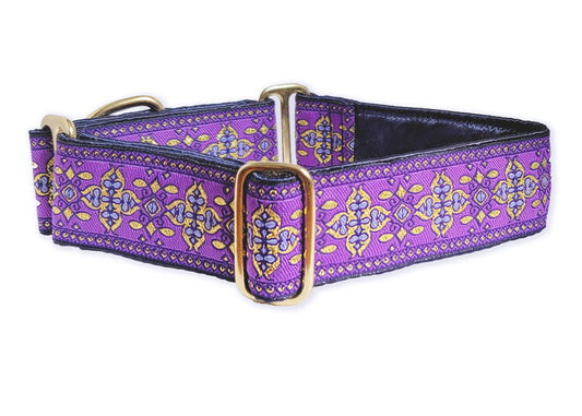 1.5 Inch Wide Purple Cashel Dog Collar by The Hound Haberdashery
