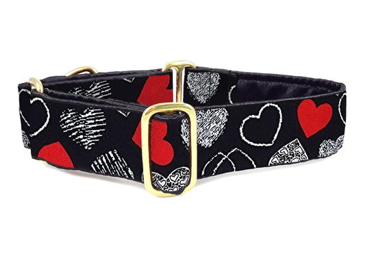 1.5 Inch Wide Doodles of Love Dog Collar by The Hound Haberdashery
