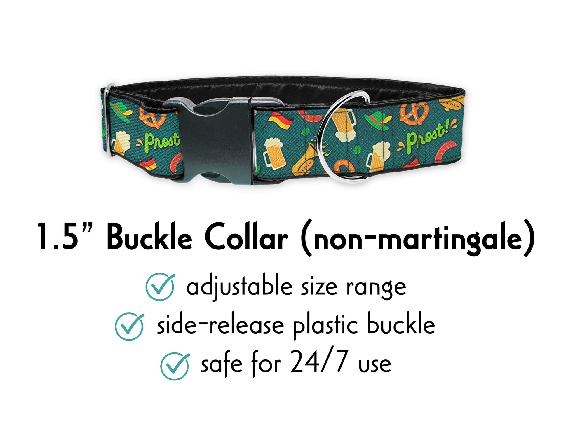 Image of the Oktoberfest 1.5 Inch Buckle Dog Collar by The Hound Haberdashery