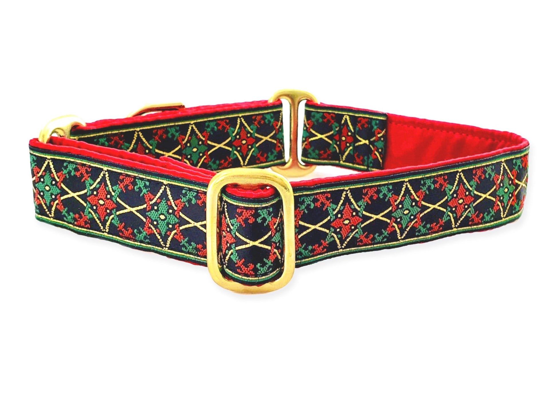1 Inch Wide Christmas Exeter Dog Collar by The Hound Haberdashery