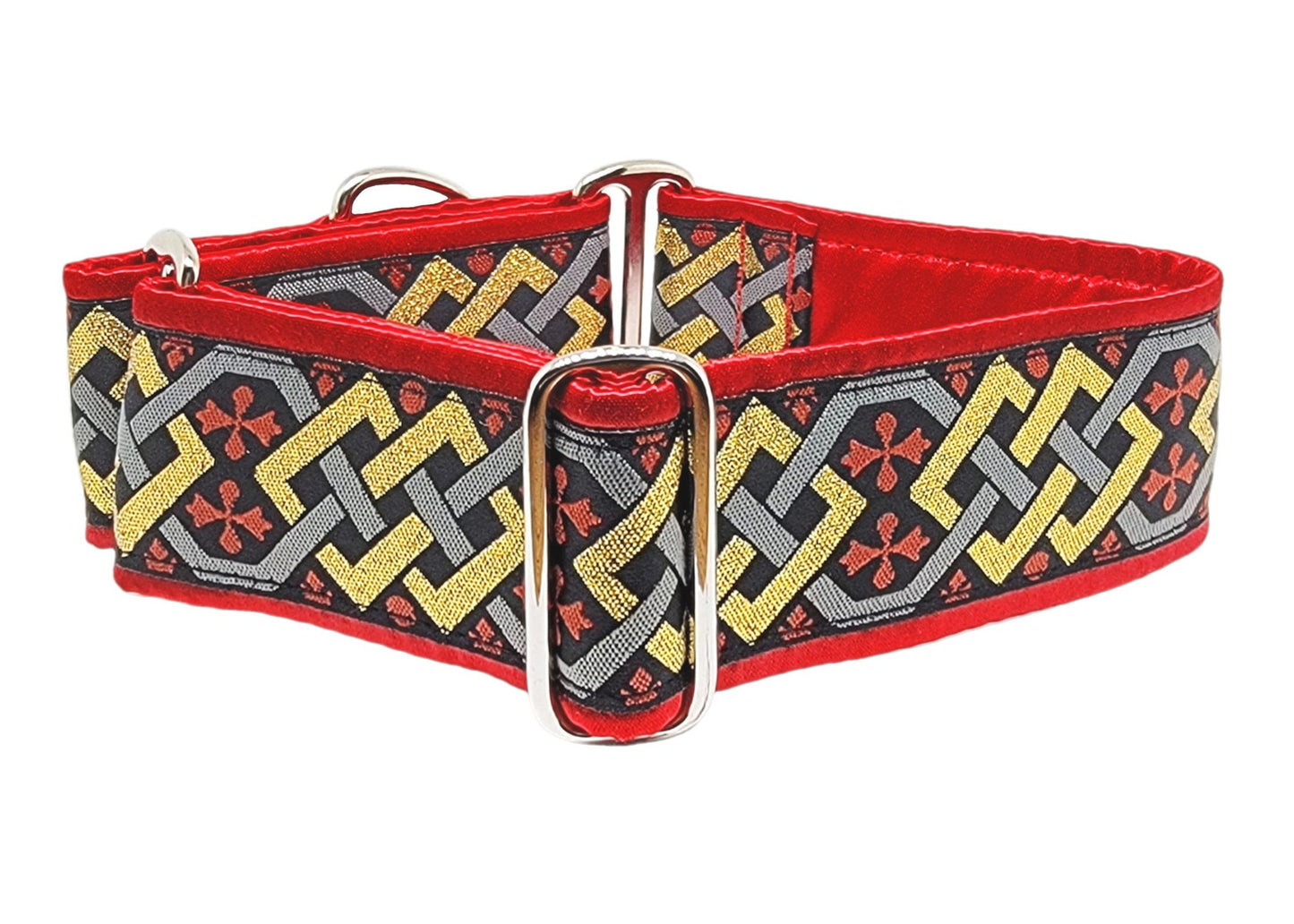2 Inch Wide Red Limerick Dog Collar by The Hound Haberdashery