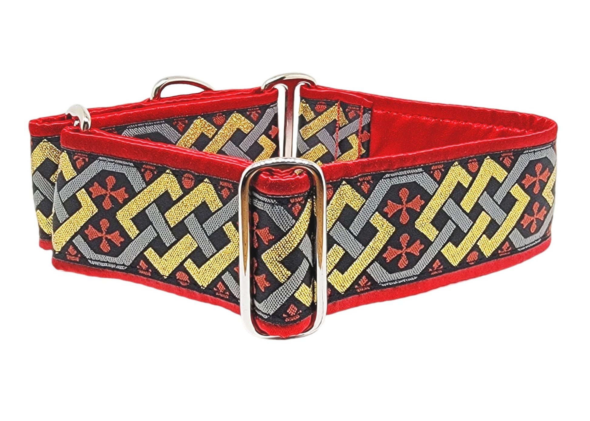 2 Inch Wide Red Limerick Dog Collar by The Hound Haberdashery