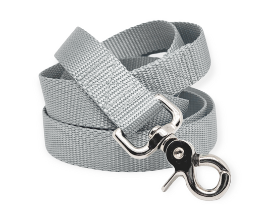 Gray Nylon Dog Leash by The Hound Haberdashery