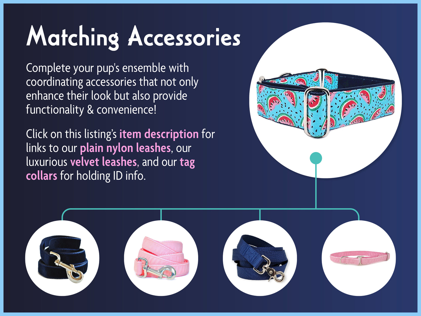 Matching Accessories for the Watermelon Slices Dog Collar by The Hound Haberdashery