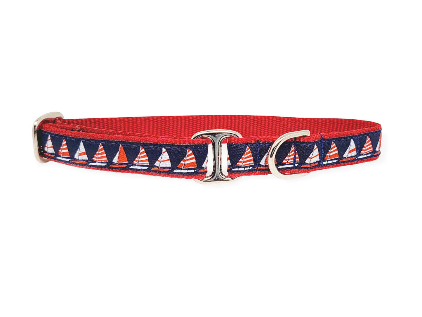Tag Collar - Sailboats in Red, White & Blue