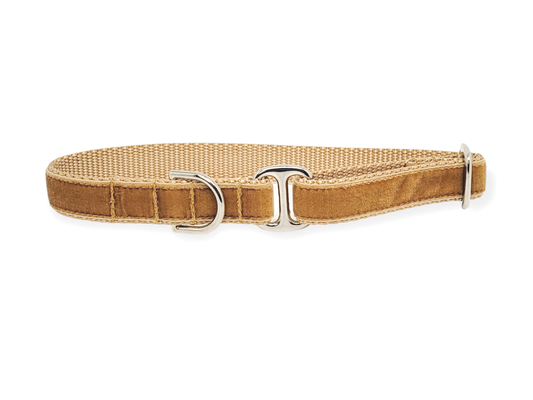 Tag Collar - Vintage Gold Velvet